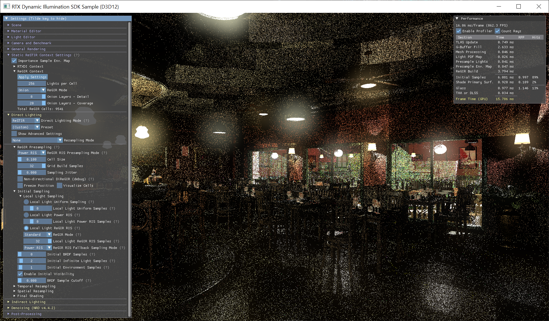 ReGIR with small cells and increased sample counts